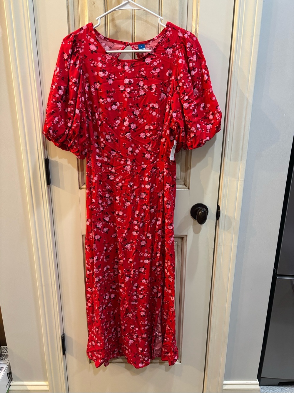 NWT Old Navy women's Puff-Sleeve Floral Maxi Dress size Large Cottagecore